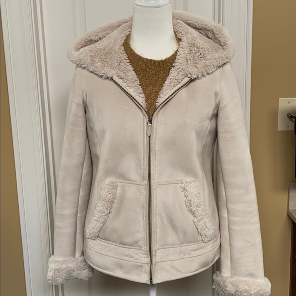Jones New York Faux Suede fur lined jacket small